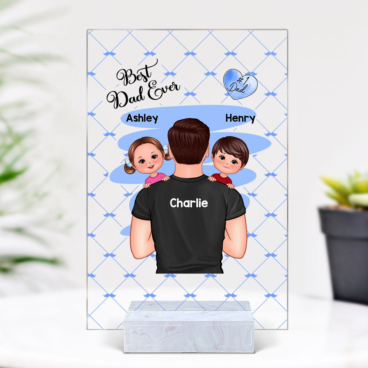 Best Dad Ever Happy Father‘s Day Personalized Acrylic Plaque