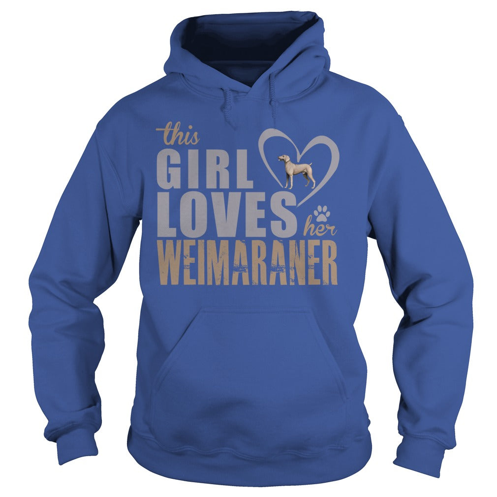 This Gril loves her Weimaraner