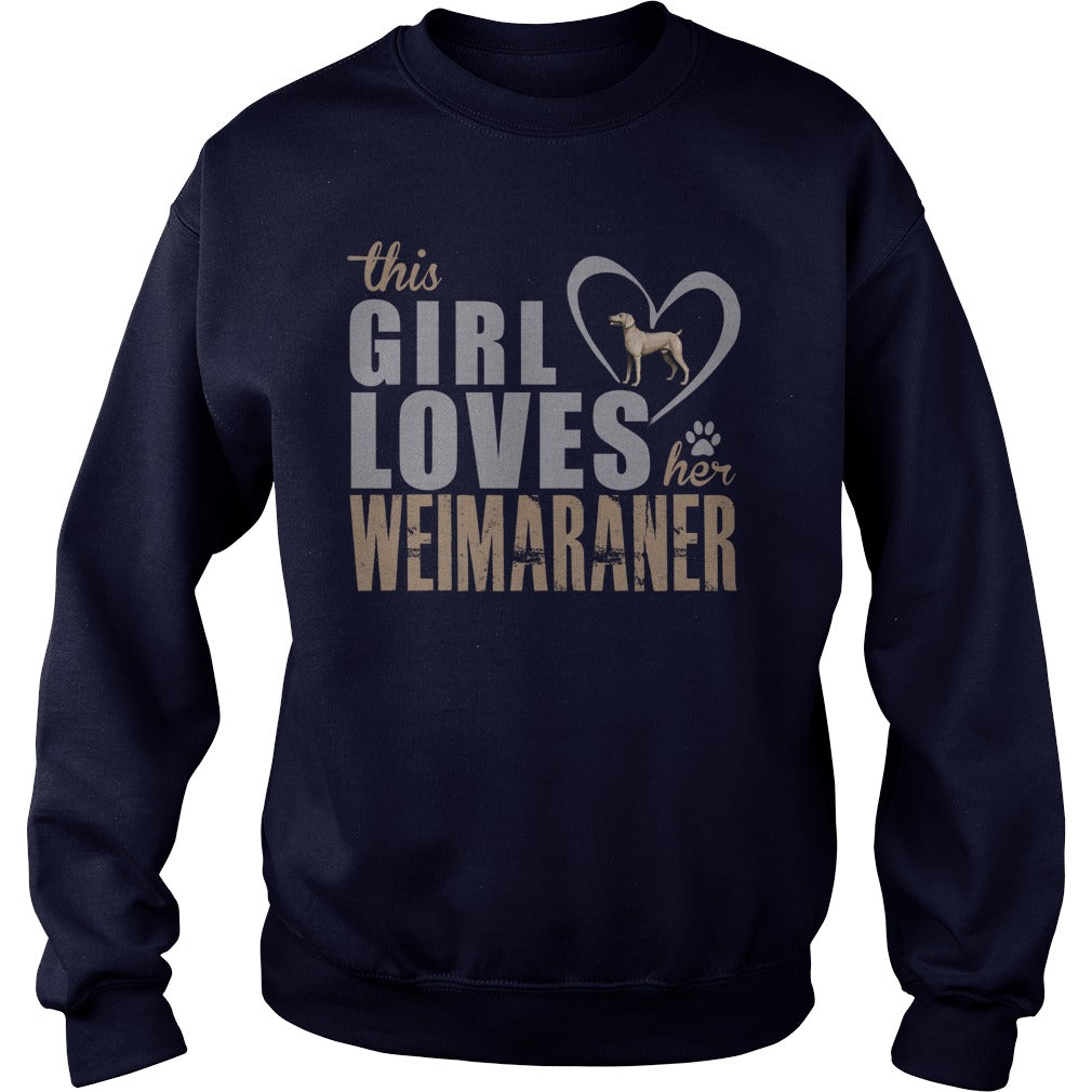 This Gril loves her Weimaraner