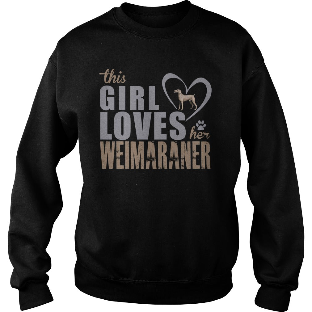 This Gril loves her Weimaraner