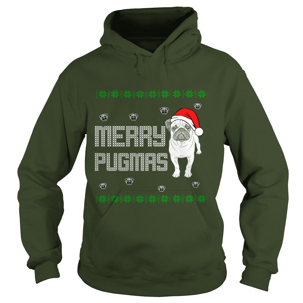 Merry Pugmas Pug Dog Papa Mama Men Women Dogs Lovers Sunfrog Hoodie
