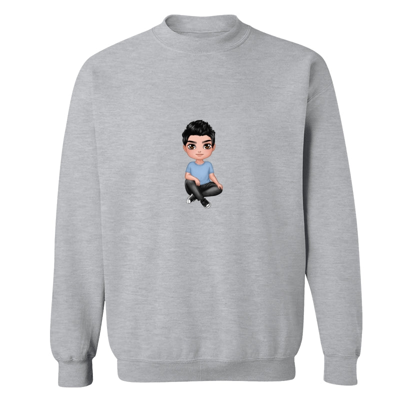 Doll Dad Sitting Crossed Legs Dad Grandpa And Kids Hands Outline Personalized Shirt