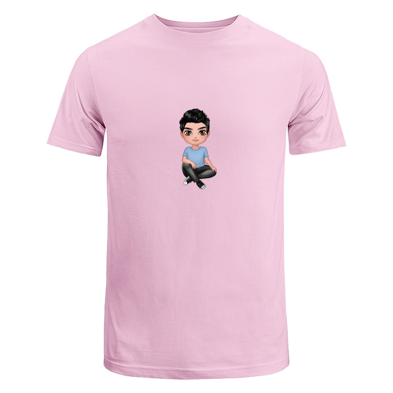 Doll Dad Sitting Crossed Legs Dad Grandpa And Kids Hands Outline Personalized Shirt
