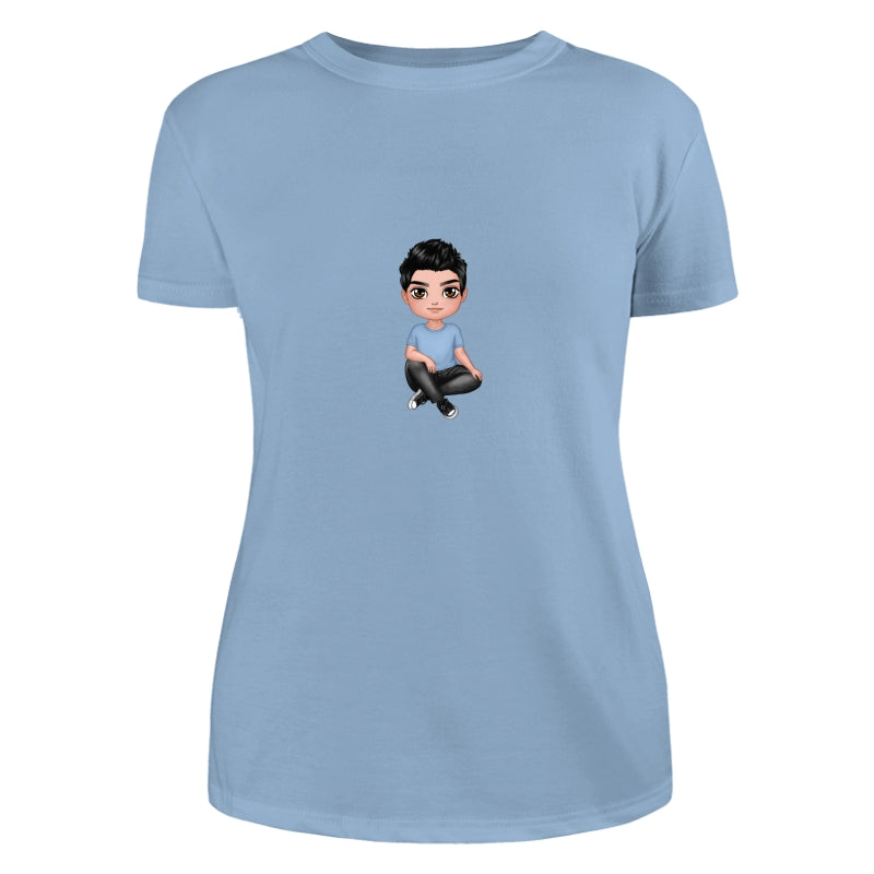 Doll Dad Sitting Crossed Legs Dad Grandpa And Kids Hands Outline Personalized Shirt