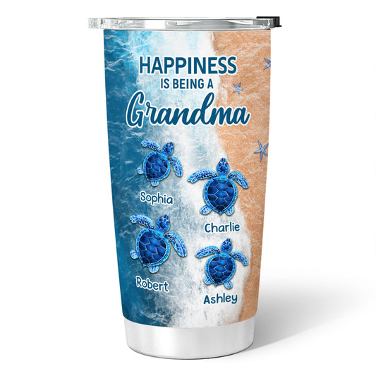 Happiness Is Being Called Grandma Turtles Summer Personalized Tumbler