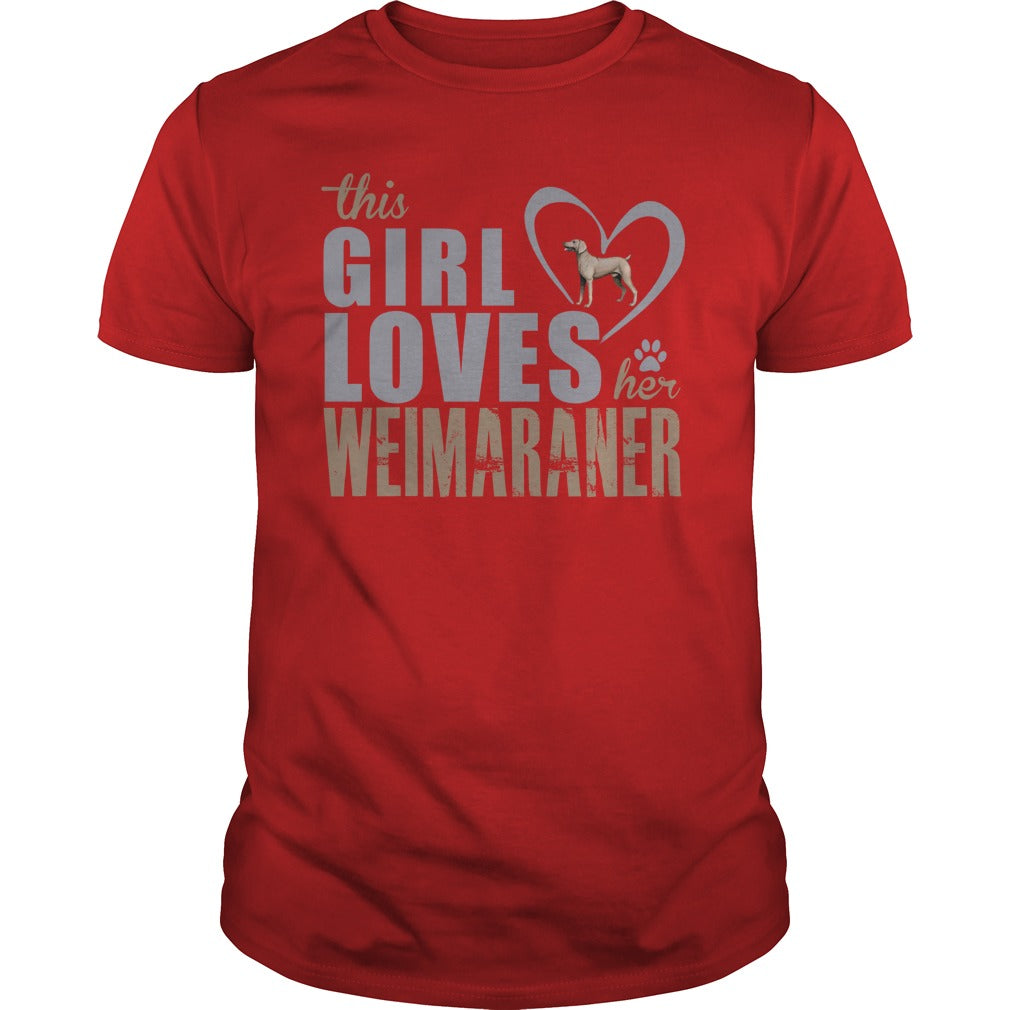 This Gril loves her Weimaraner