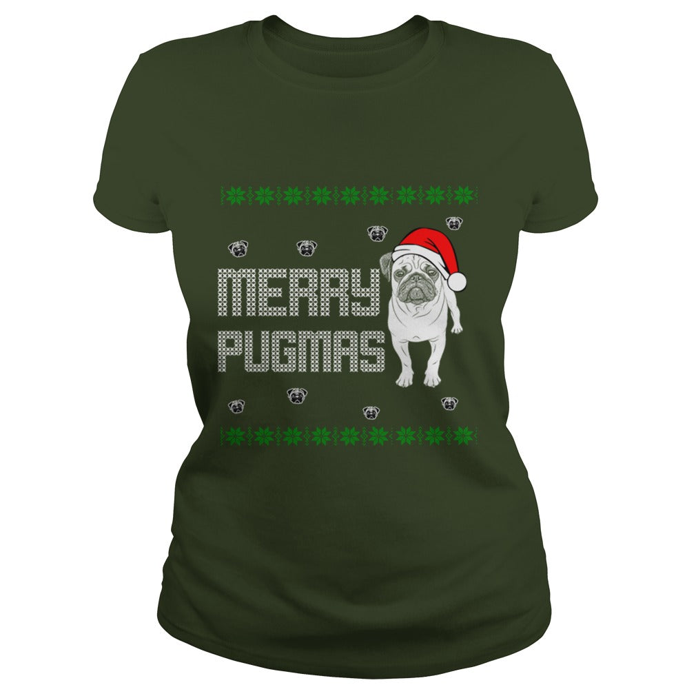 Merry Pugmas Pug Dog Papa Mama Men Women Dogs Lovers Sunfrog Hoodie