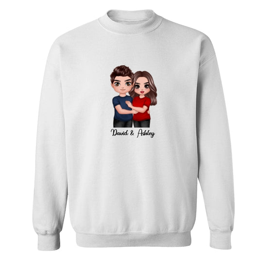 Embracing Doll Couple Dad Grandpa And Kids Hands Outline Personalized Shirt