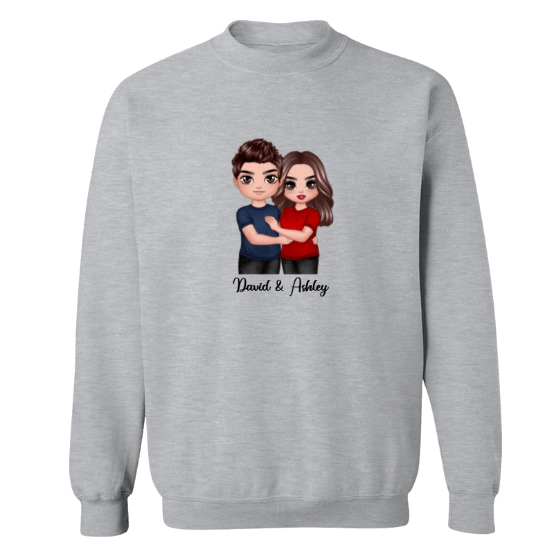 Embracing Doll Couple Dad Grandpa And Kids Hands Outline Personalized Shirt