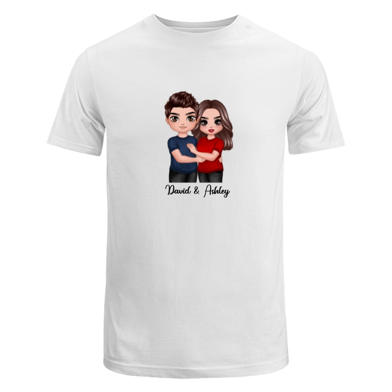 Embracing Doll Couple Dad Grandpa And Kids Hands Outline Personalized Shirt