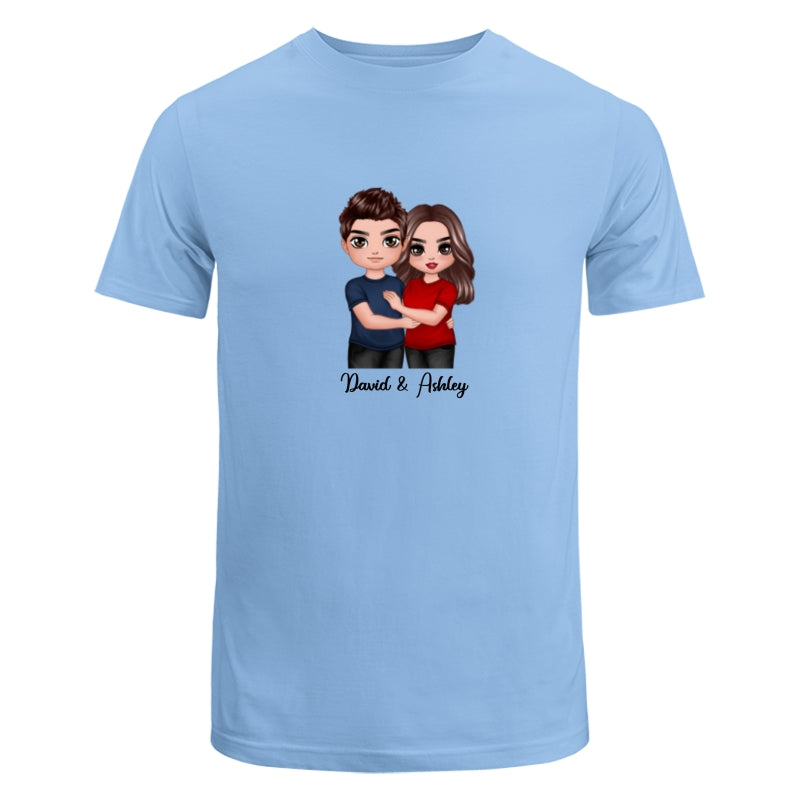 Embracing Doll Couple Dad Grandpa And Kids Hands Outline Personalized Shirt