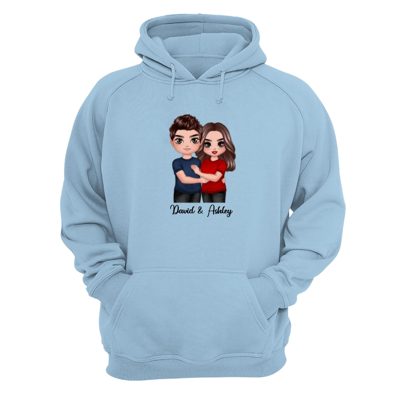 Embracing Doll Couple Dad Grandpa And Kids Hands Outline Personalized Shirt