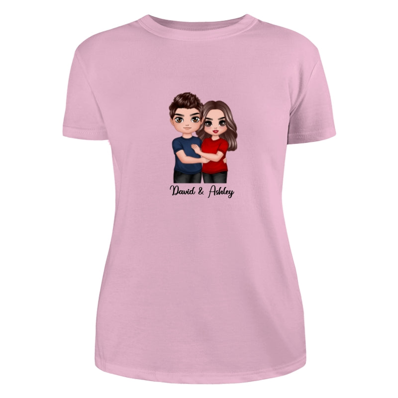 Embracing Doll Couple Dad Grandpa And Kids Hands Outline Personalized Shirt