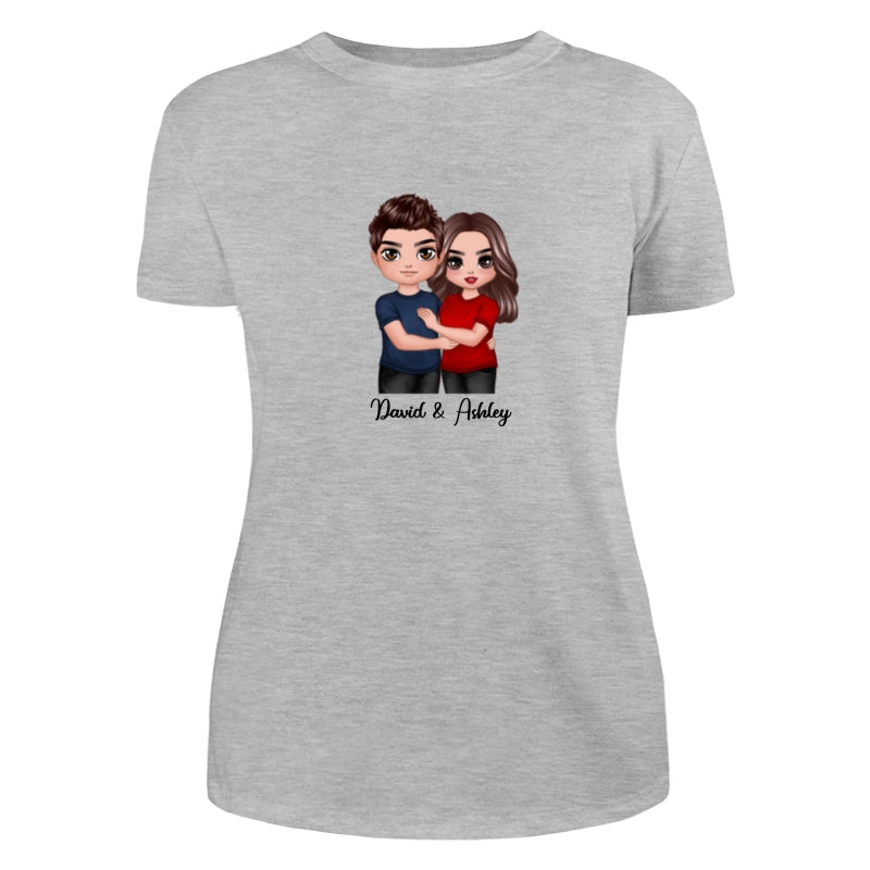 Embracing Doll Couple Dad Grandpa And Kids Hands Outline Personalized Shirt