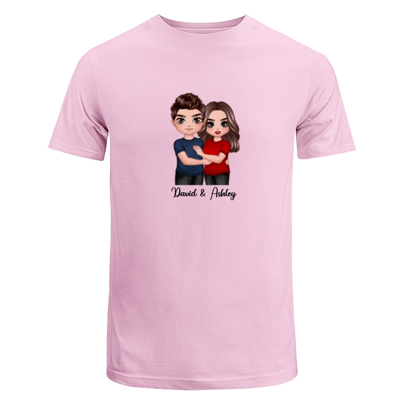 Embracing Doll Couple Dad Grandpa And Kids Hands Outline Personalized Shirt