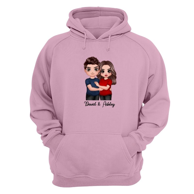 Embracing Doll Couple Dad Grandpa And Kids Hands Outline Personalized Shirt
