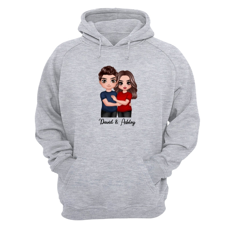 Embracing Doll Couple Dad Grandpa And Kids Hands Outline Personalized Shirt