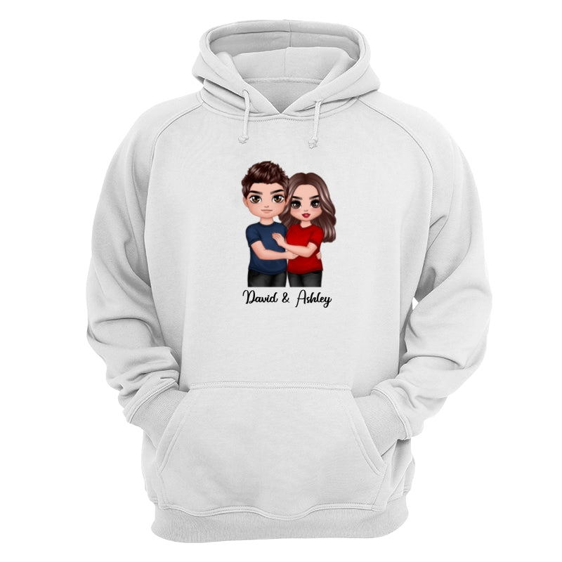 Embracing Doll Couple Dad Grandpa And Kids Hands Outline Personalized Shirt