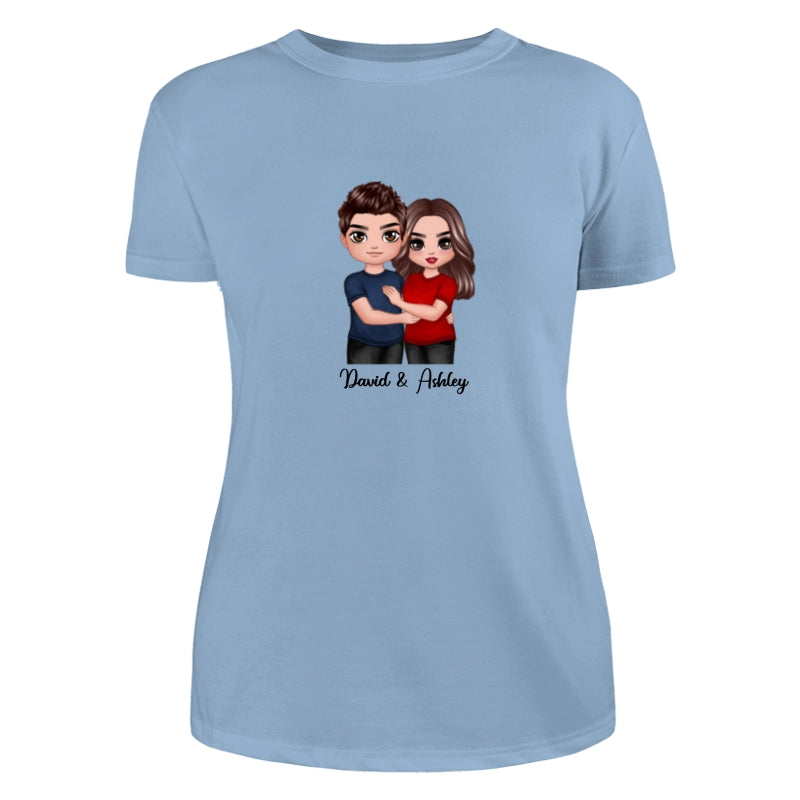 Embracing Doll Couple Dad Grandpa And Kids Hands Outline Personalized Shirt