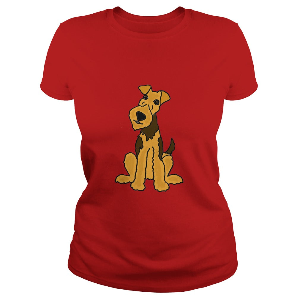 Funny Funky Airedale Puppy Dog Original Art tshirt anime , dogs , pets