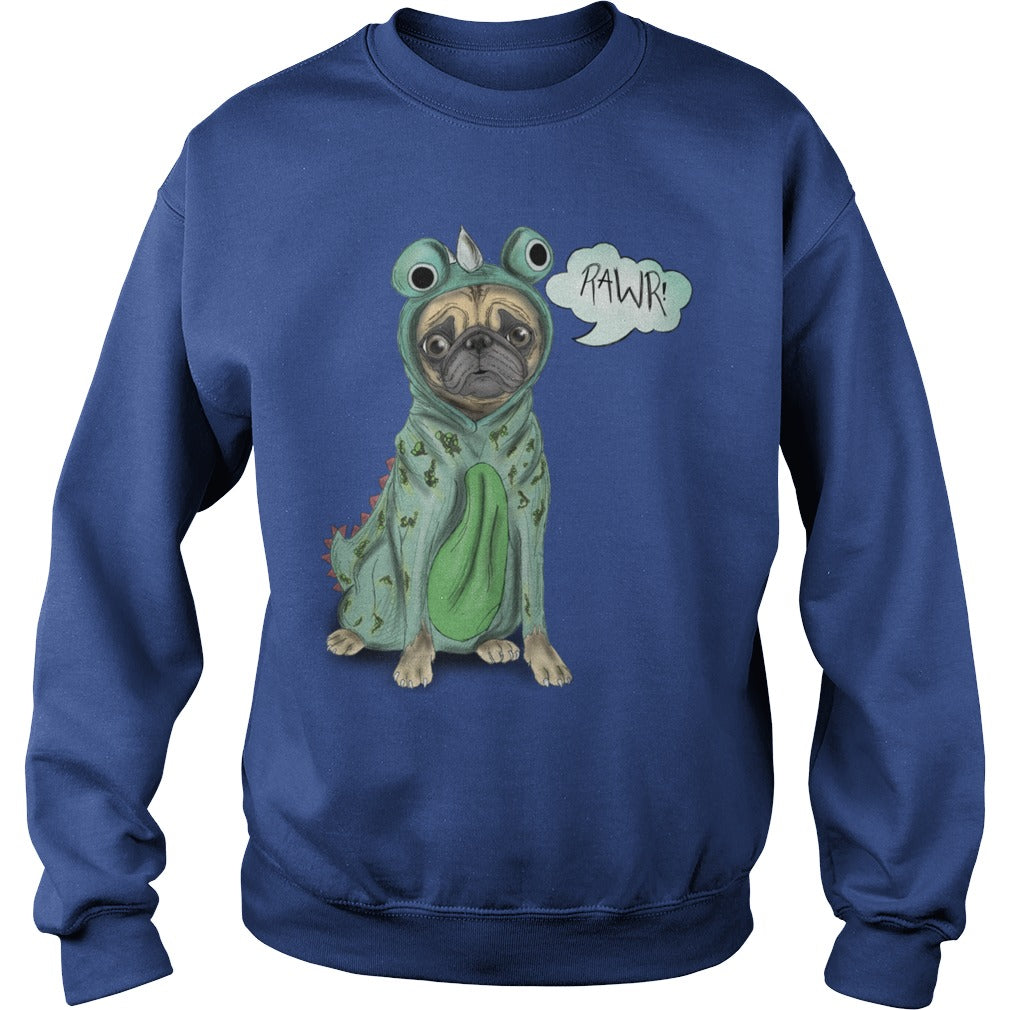 Pugsaurus Pug Dog Hoodie Papa Mama Men Women Dogs Lovers Sunfrog Hoodie