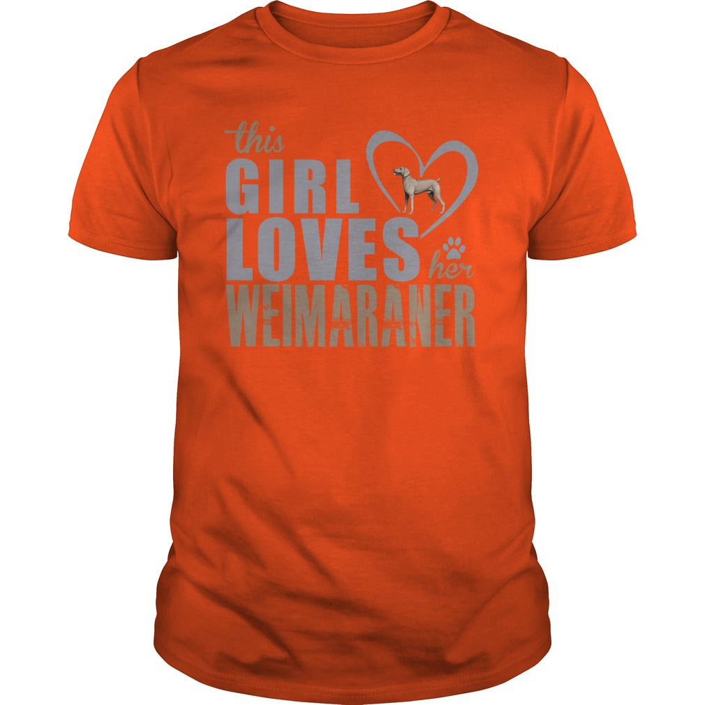 This Gril loves her Weimaraner