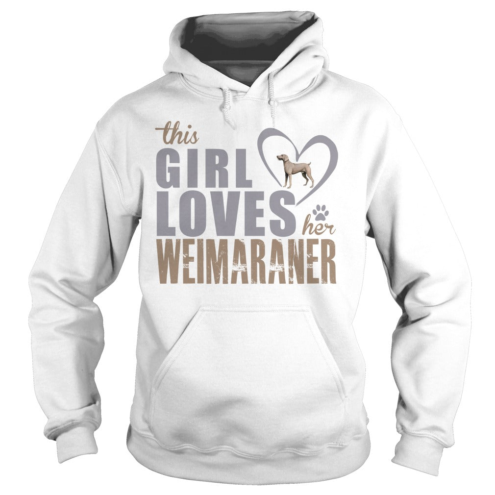 This Gril loves her Weimaraner