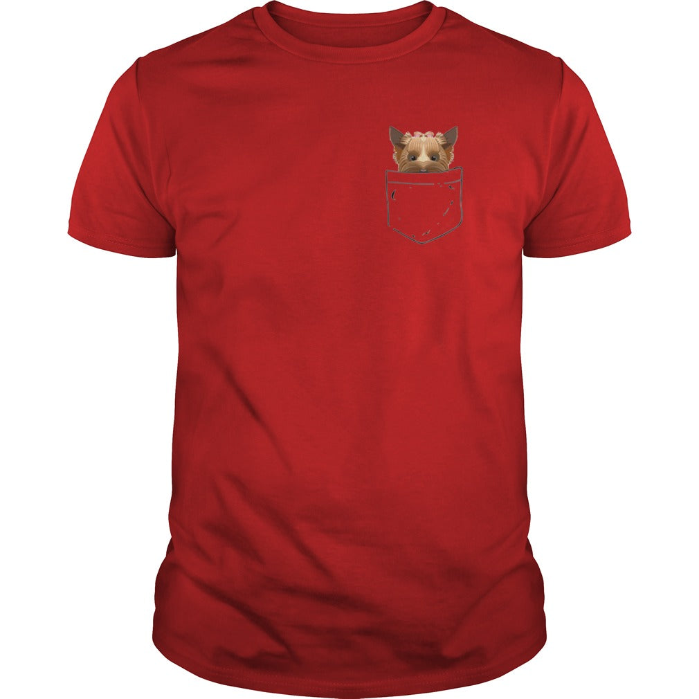 Yorkie in pocket T shirt