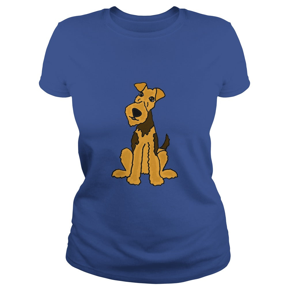 Funny Funky Airedale Puppy Dog Original Art tshirt anime , dogs , pets