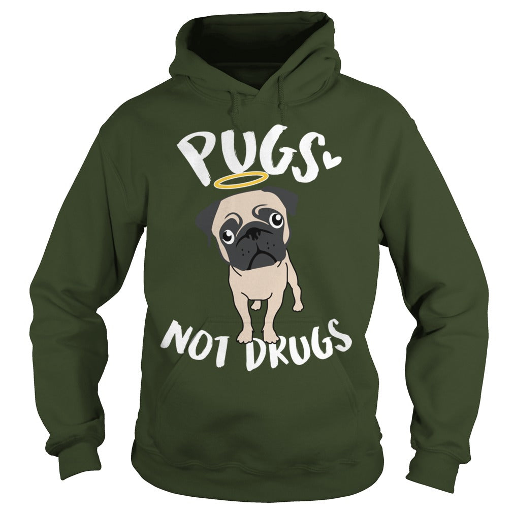 Pugs Not Drugs Pug Dog Hoodie Papa Mama Men Women Dogs Lovers Sunfrog Hoodie