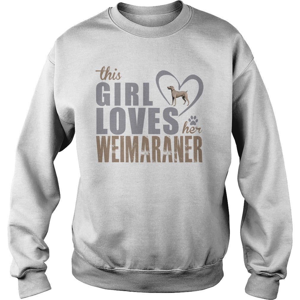 This Gril loves her Weimaraner