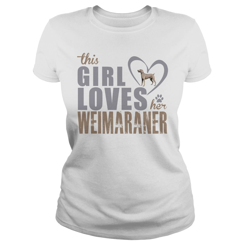 This Gril loves her Weimaraner