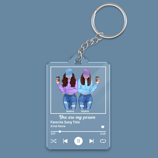 Front View Besties Favorite Song Personalized Acrylic Keychain