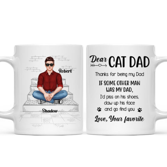 Cat Dad Real Man Funny Gift Personalized Mug