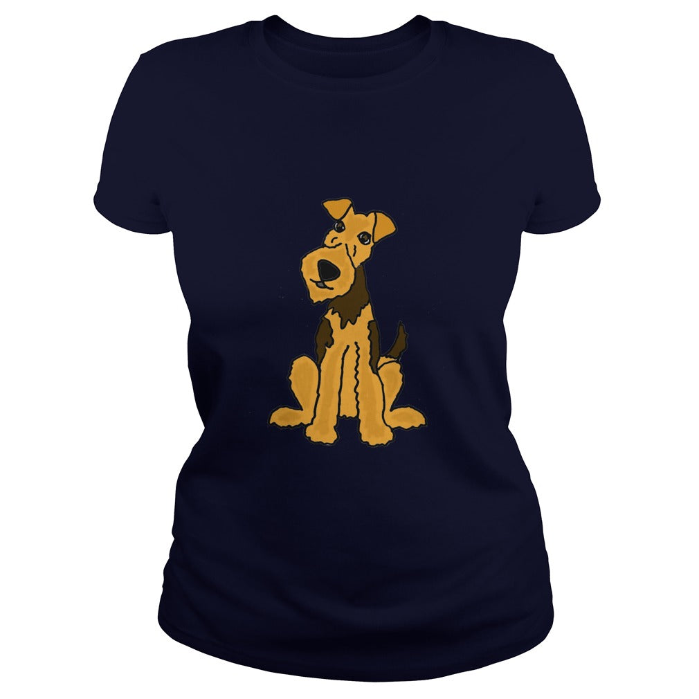 Funny Funky Airedale Puppy Dog Original Art tshirt anime , dogs , pets