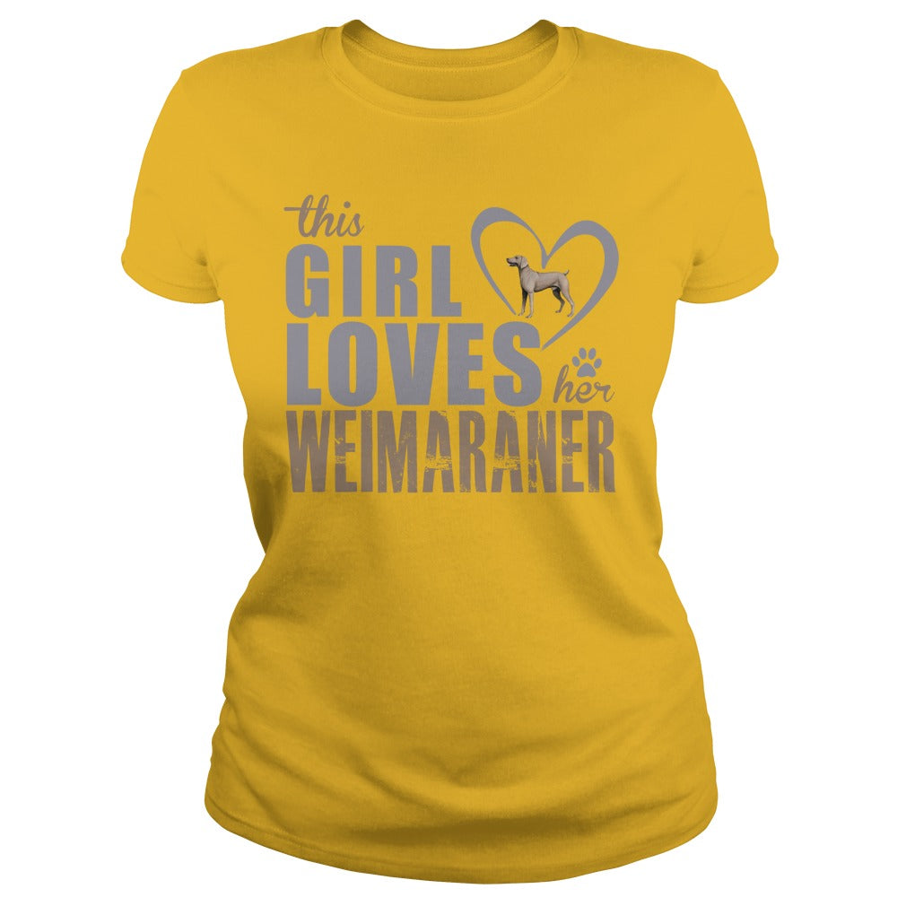 This Gril loves her Weimaraner