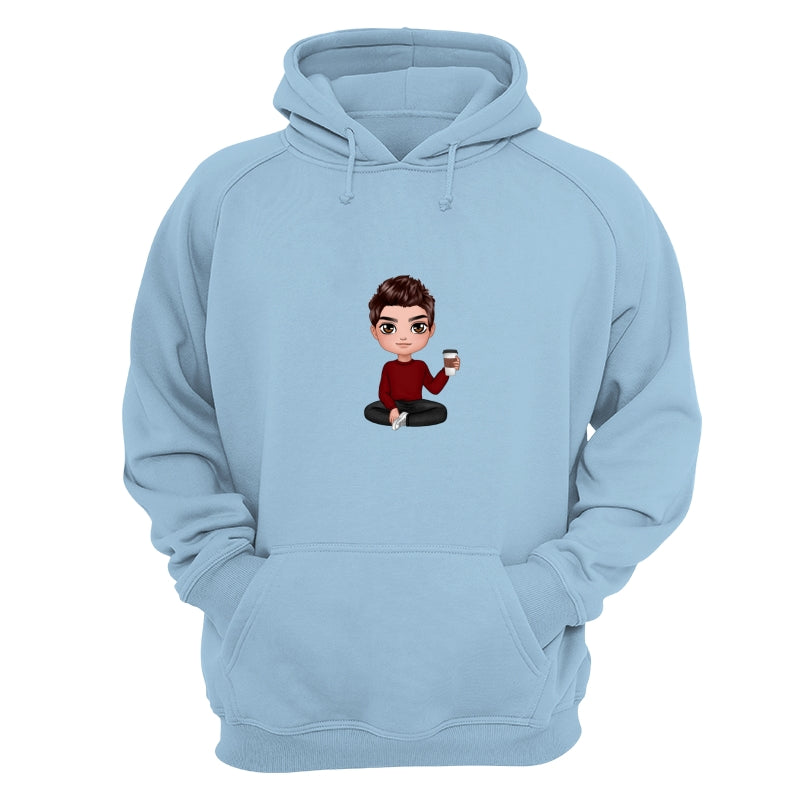 Doll Man Woman Sitting Dad Grandpa And Kids Hands Outline Personalized Shirt