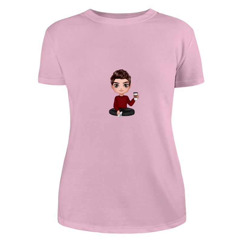 Doll Man Woman Sitting Dad Grandpa And Kids Hands Outline Personalized Shirt