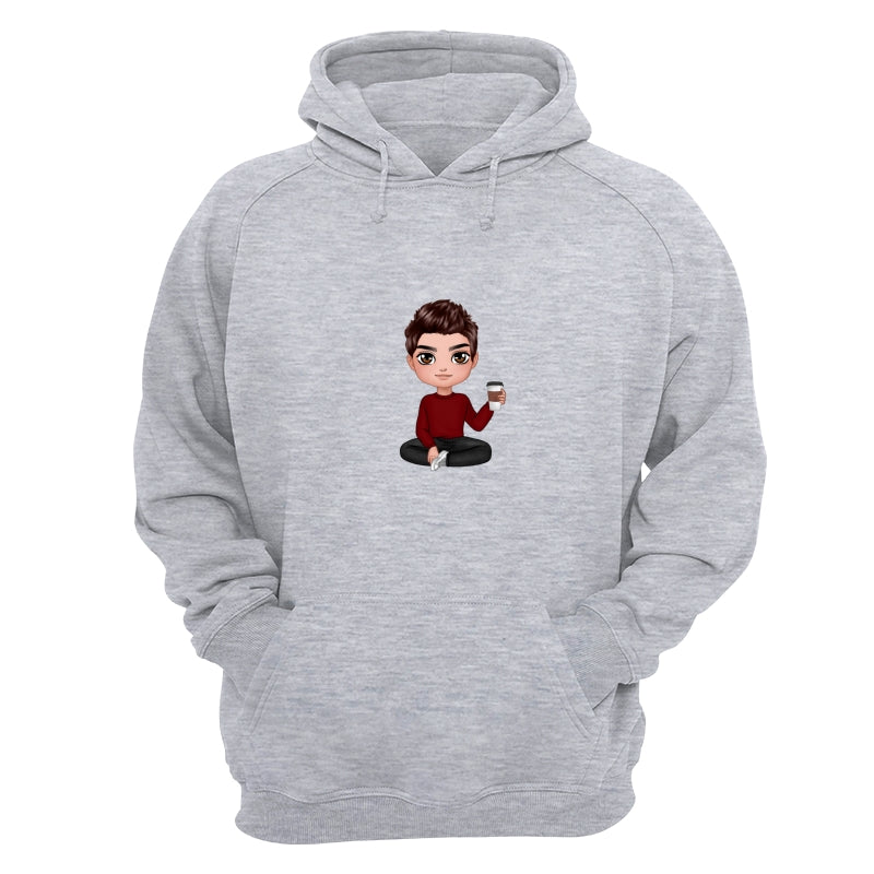 Doll Man Woman Sitting Dad Grandpa And Kids Hands Outline Personalized Shirt