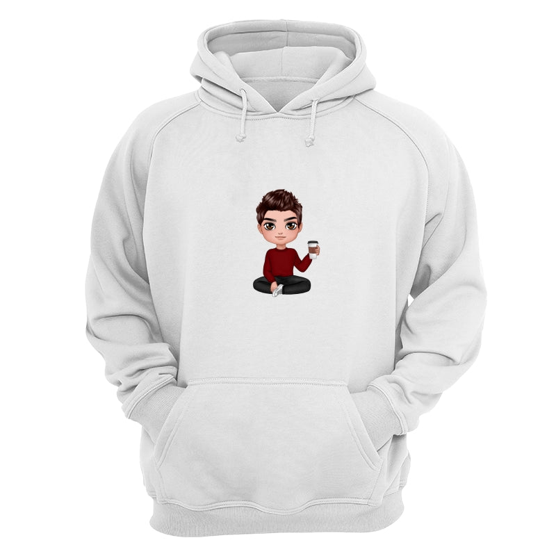Doll Man Woman Sitting Dad Grandpa And Kids Hands Outline Personalized Shirt