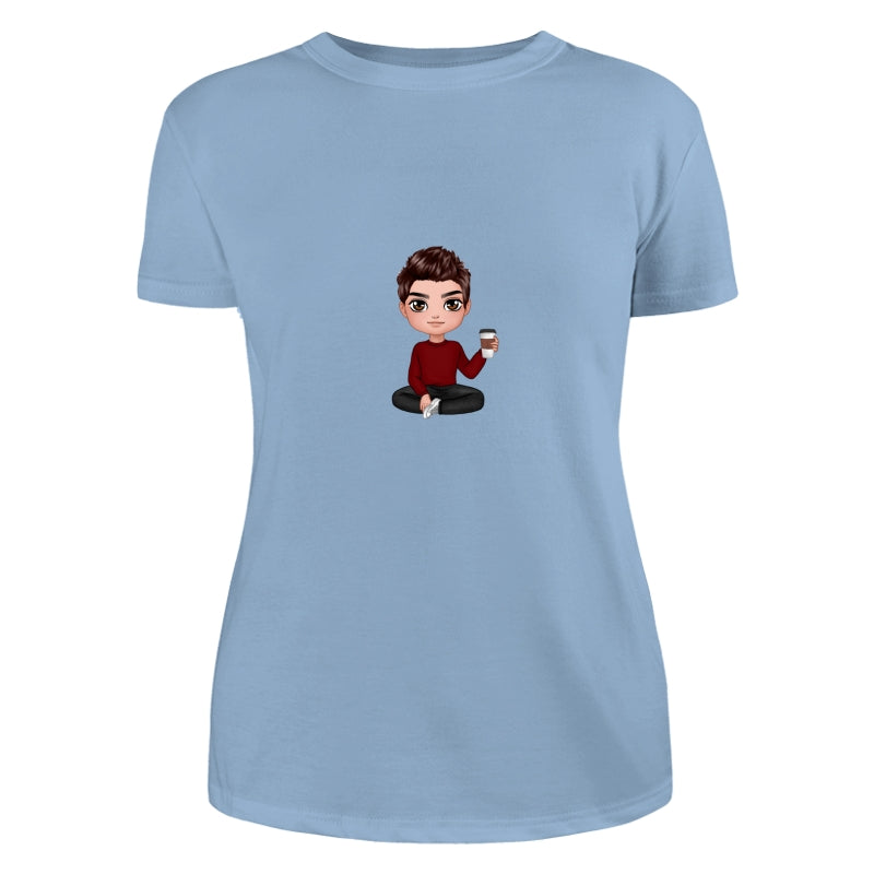 Doll Man Woman Sitting Dad Grandpa And Kids Hands Outline Personalized Shirt