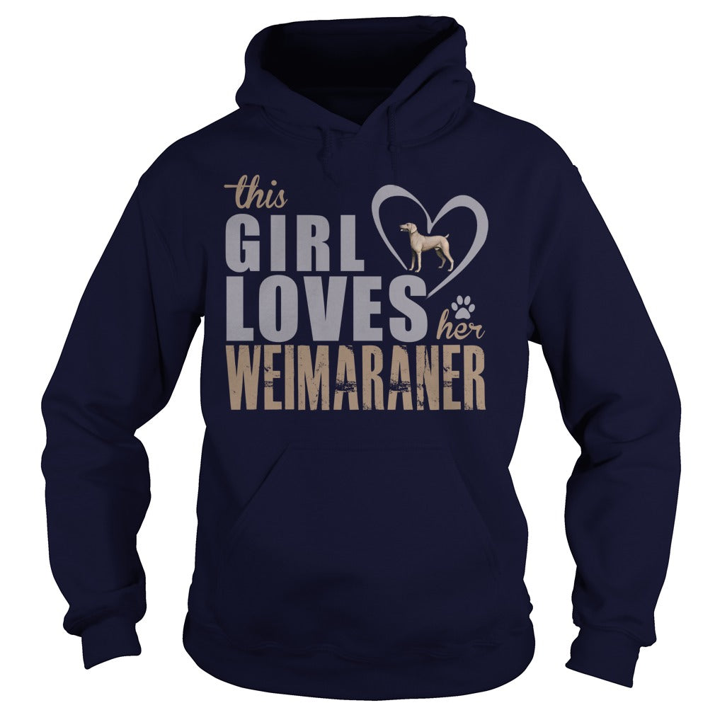 This Gril loves her Weimaraner
