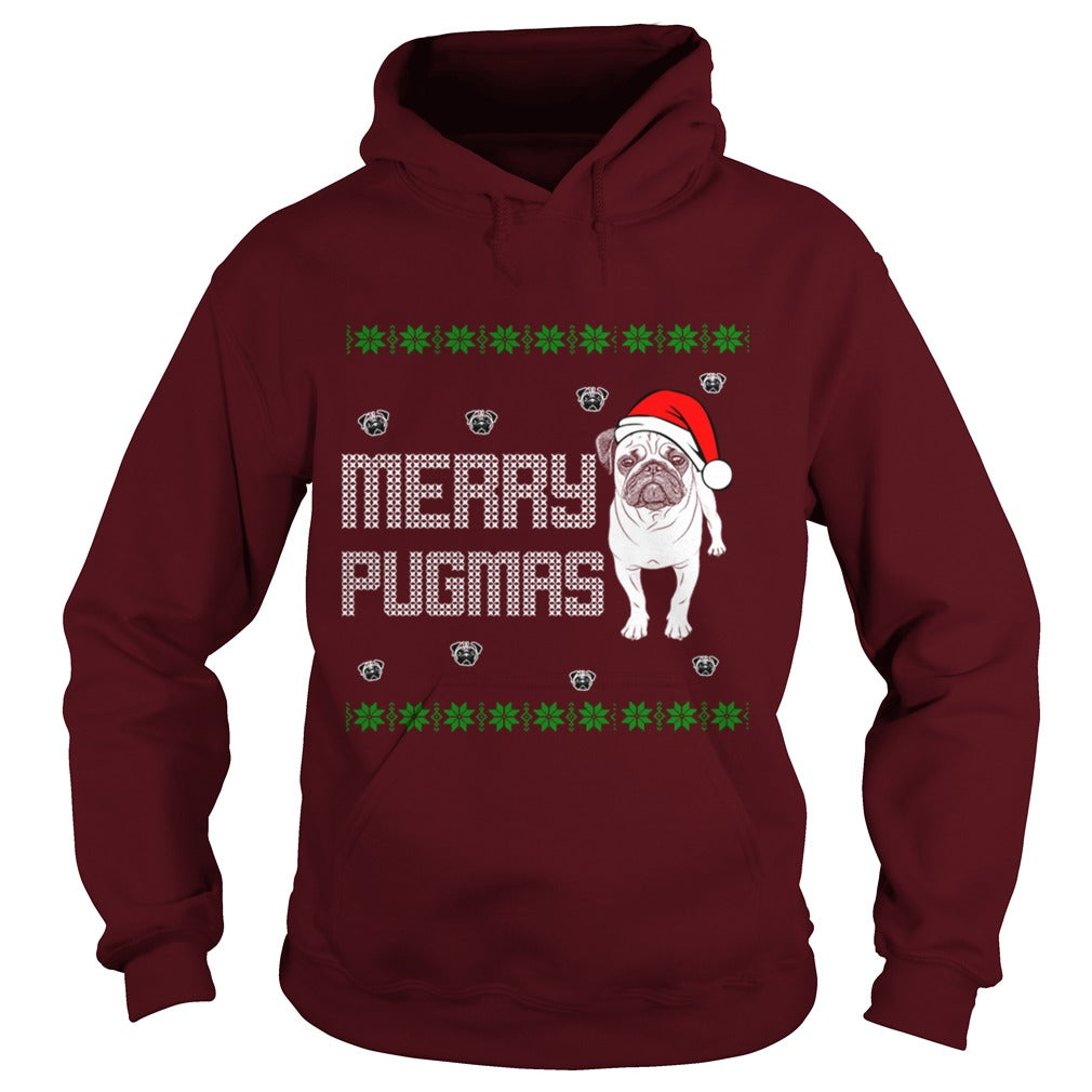 Merry Pugmas Pug Dog Papa Mama Men Women Dogs Lovers Sunfrog Hoodie