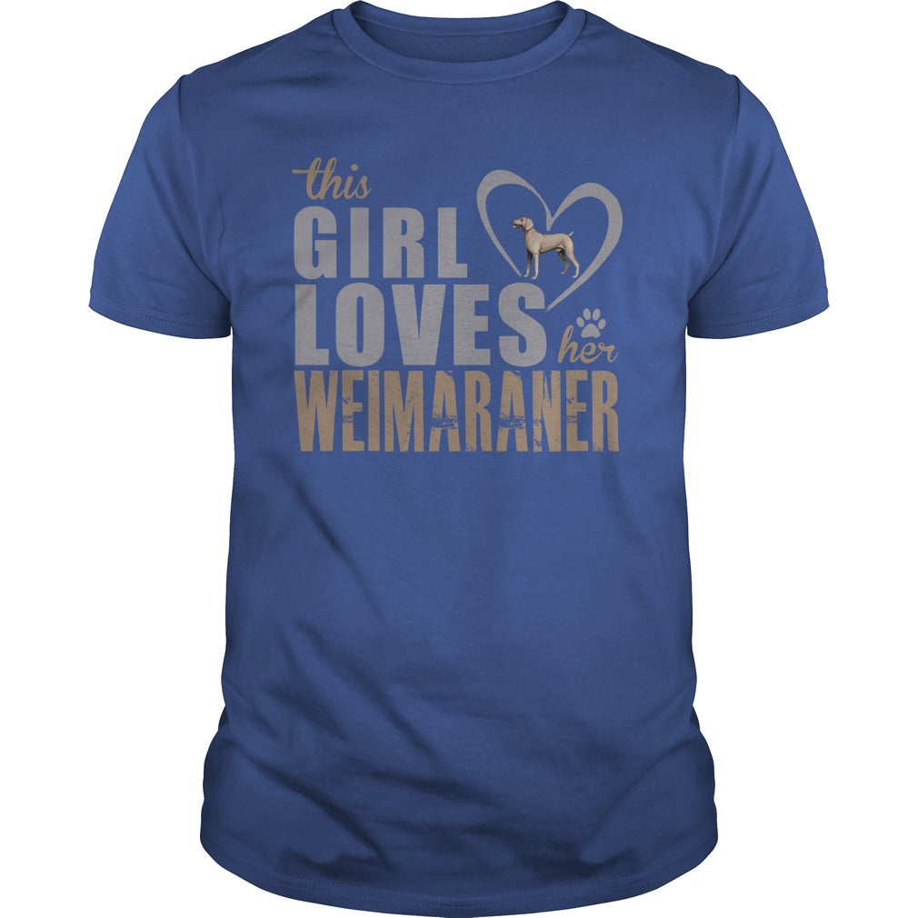 This Gril loves her Weimaraner