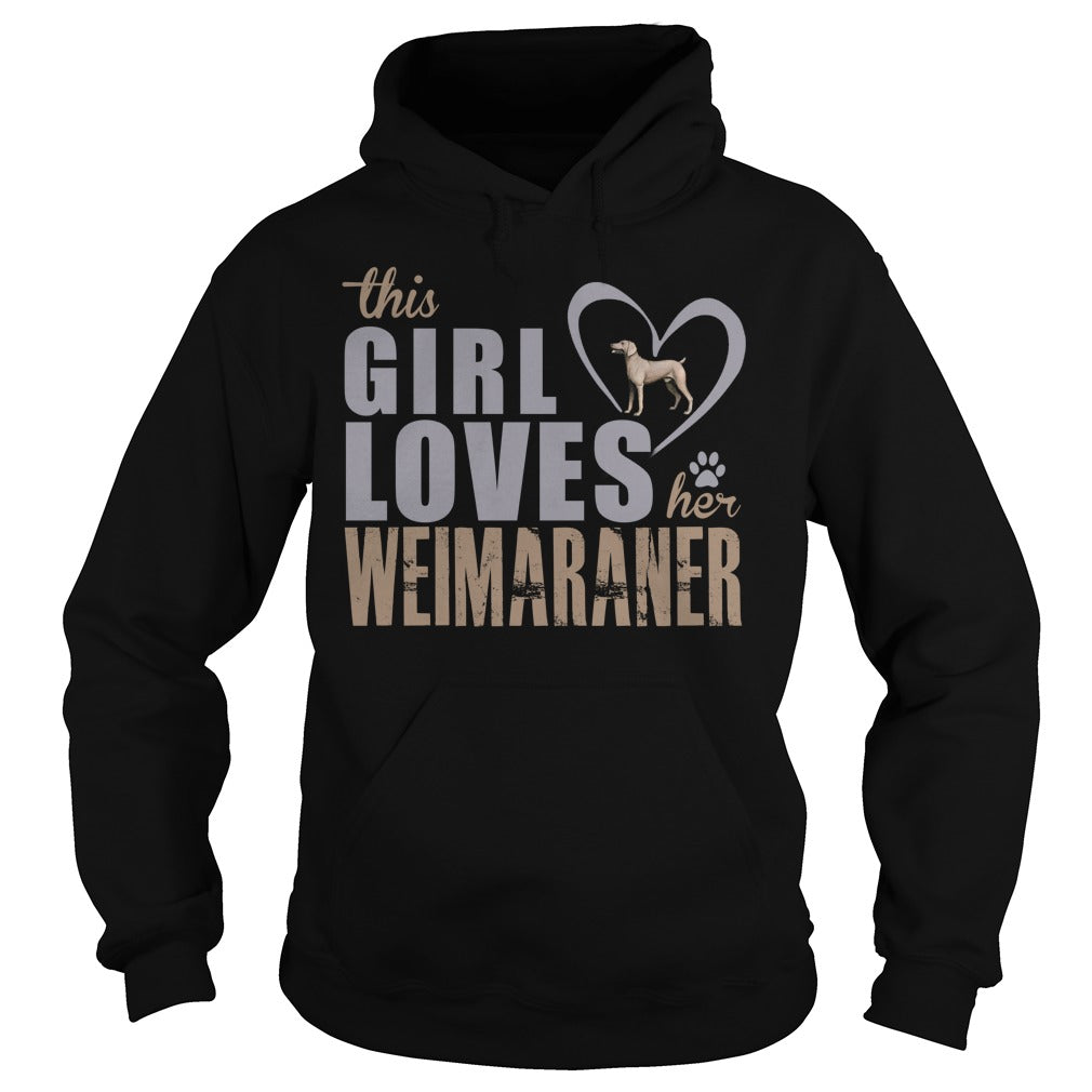 This Gril loves her Weimaraner