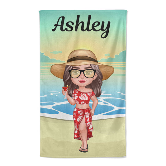 Besties Sisters New Face Doll Girl Standing Summer Personalized Beach Towel