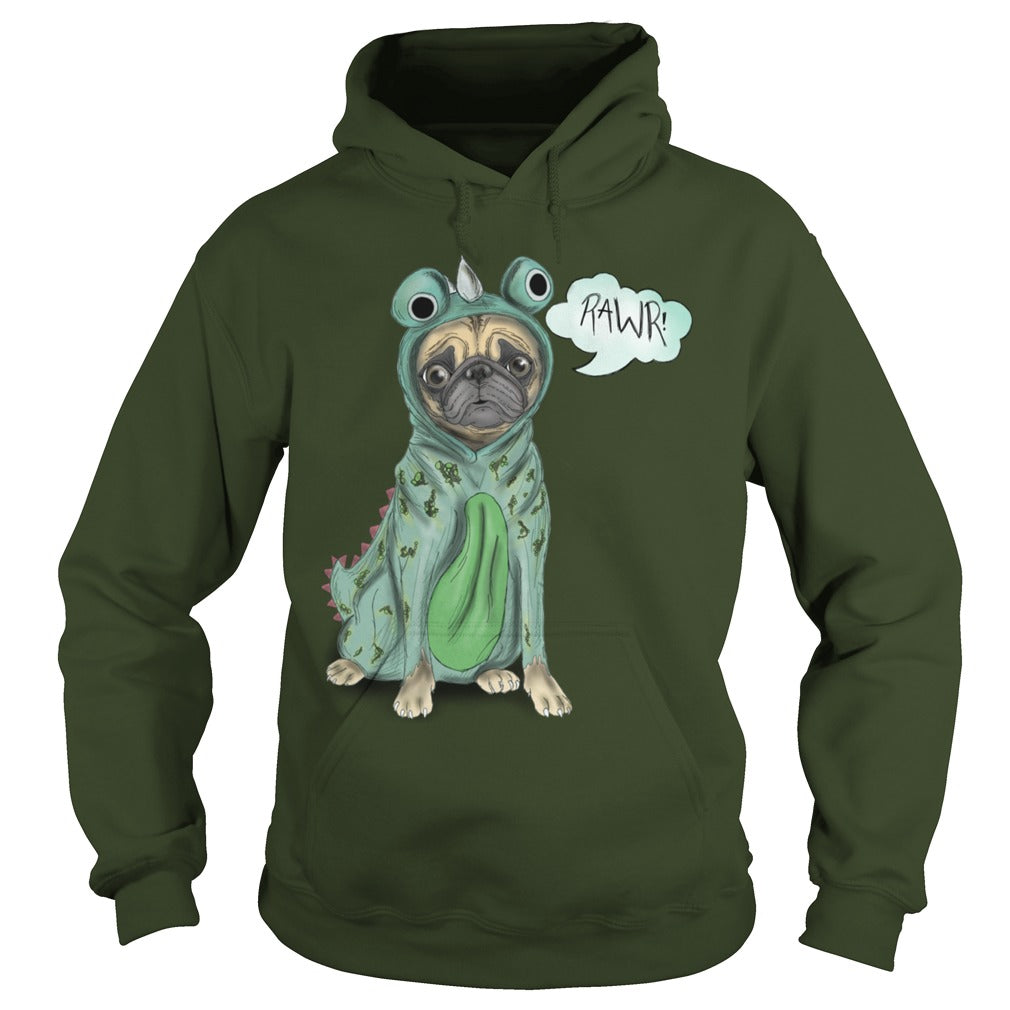 Pugsaurus Pug Dog Hoodie Papa Mama Men Women Dogs Lovers Sunfrog Hoodie