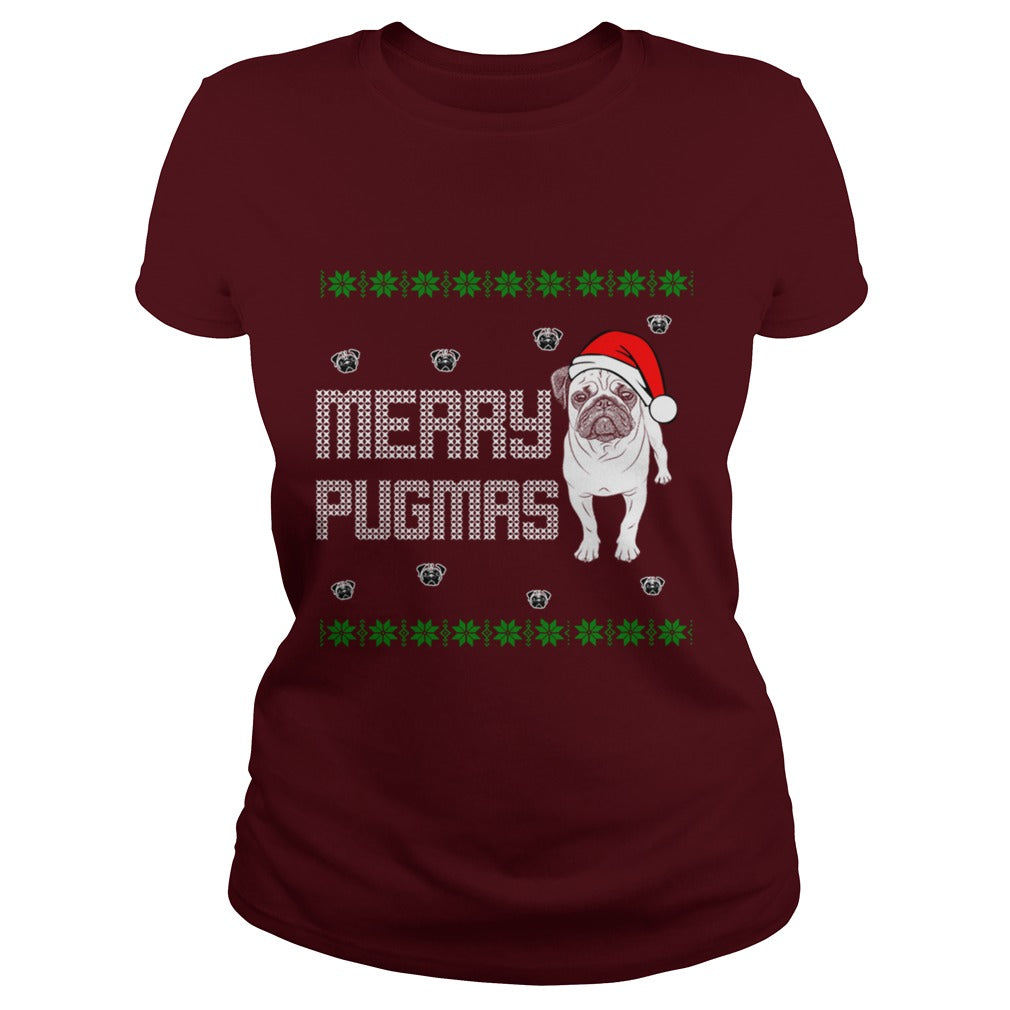 Merry Pugmas Pug Dog Papa Mama Men Women Dogs Lovers Sunfrog Hoodie