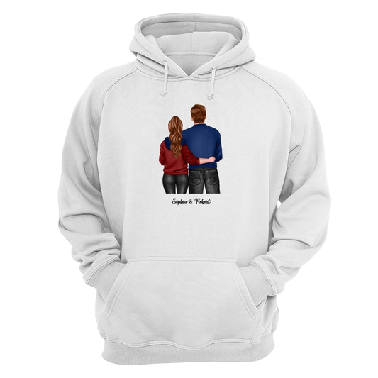 Back View Couple Standing Dad Grandpa And Kids Hands Outline Personalized Shirt