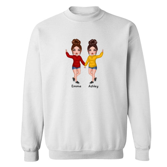 Doll Hoodie Besties Dad Grandpa And Kids Hands Outline Personalized Shirt